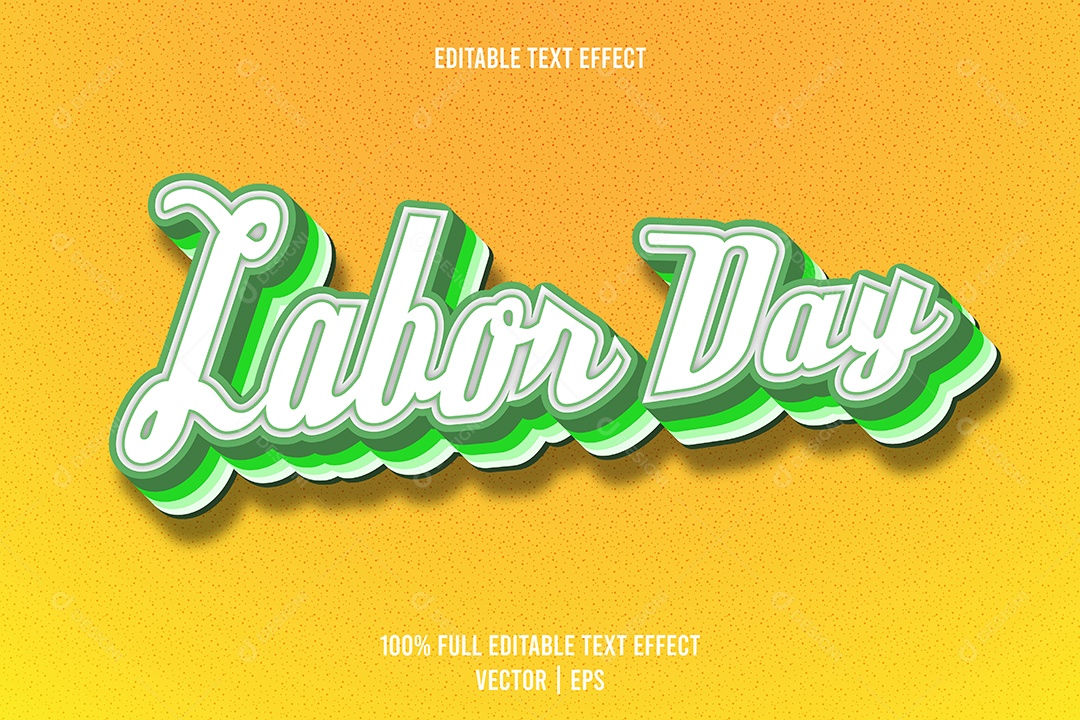 Efeito de Texto Labor Day Ilustração Vetor EPS Editável