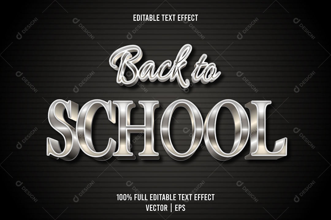 Efeito de Texto Back To School Ilustração Vetor EPS Editável
