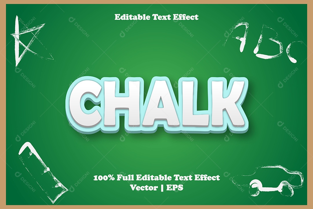 Efeito de Texto Chalk Ilustração Vetor EPS Editável
