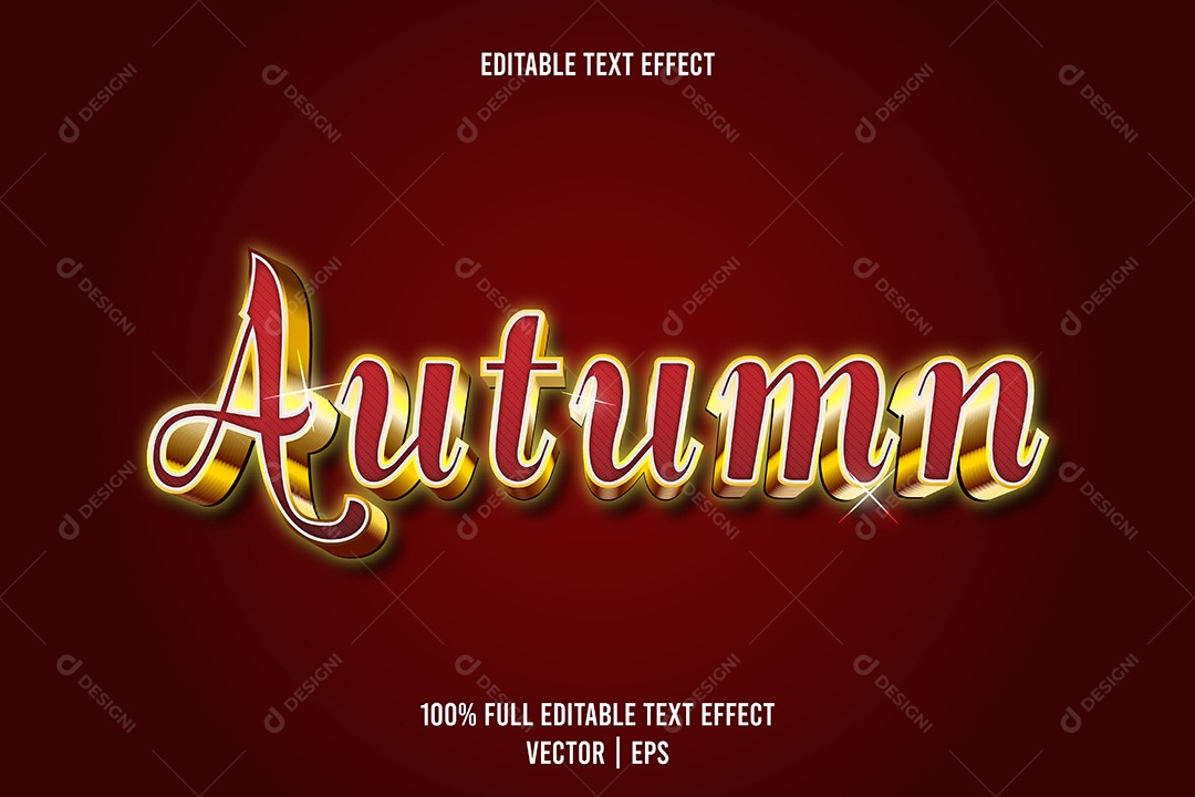 Efeito de Texto Autumn Ilustração Vetor EPS Editável