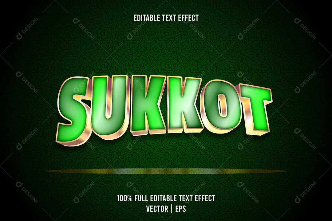 Efeito de Texto Sukkot Ilustração Vetor EPS Editável