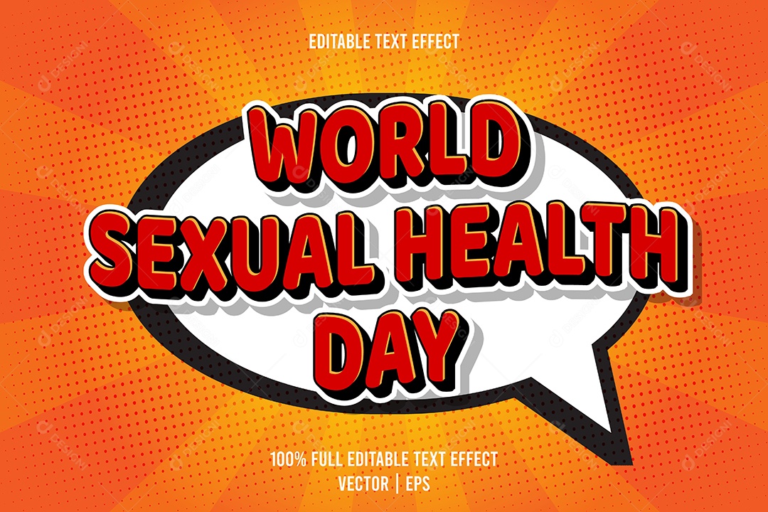 Efeito de Texto World Sexual Health Day Ilustração Vetor EPS Editável