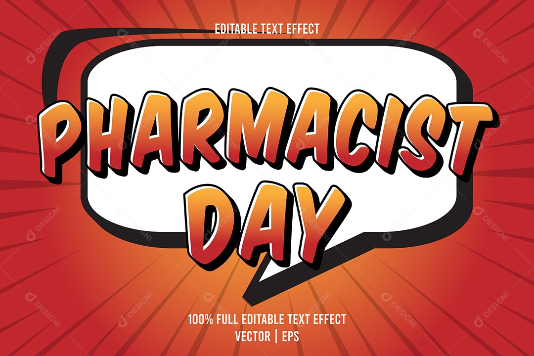 Efeito de Texto Pharmacist Day Ilustração Vetor EPS Editável