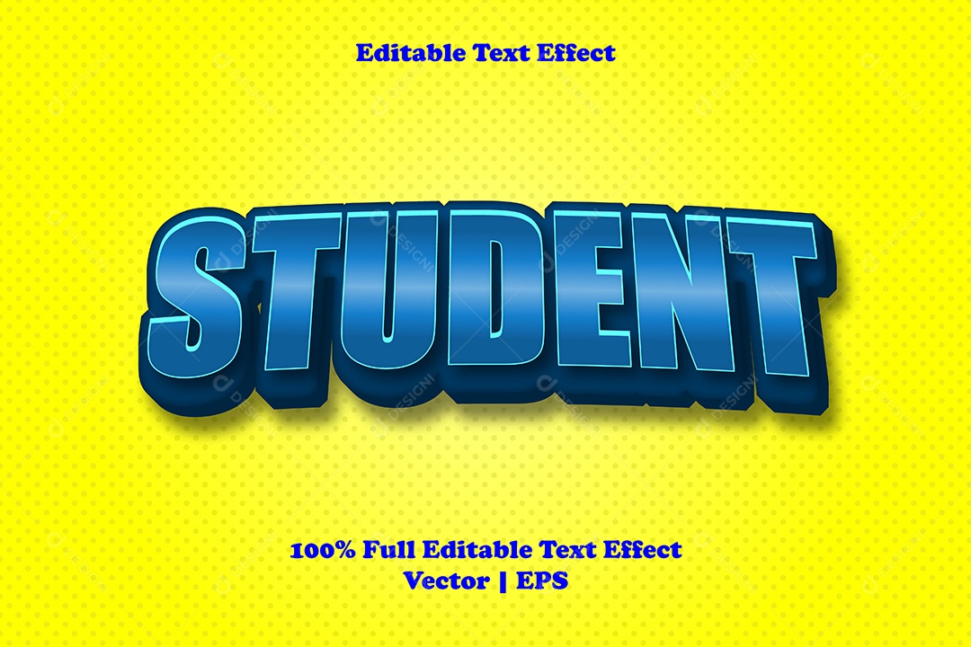 Efeito de Texto Student Ilustração Vetor EPS Editável