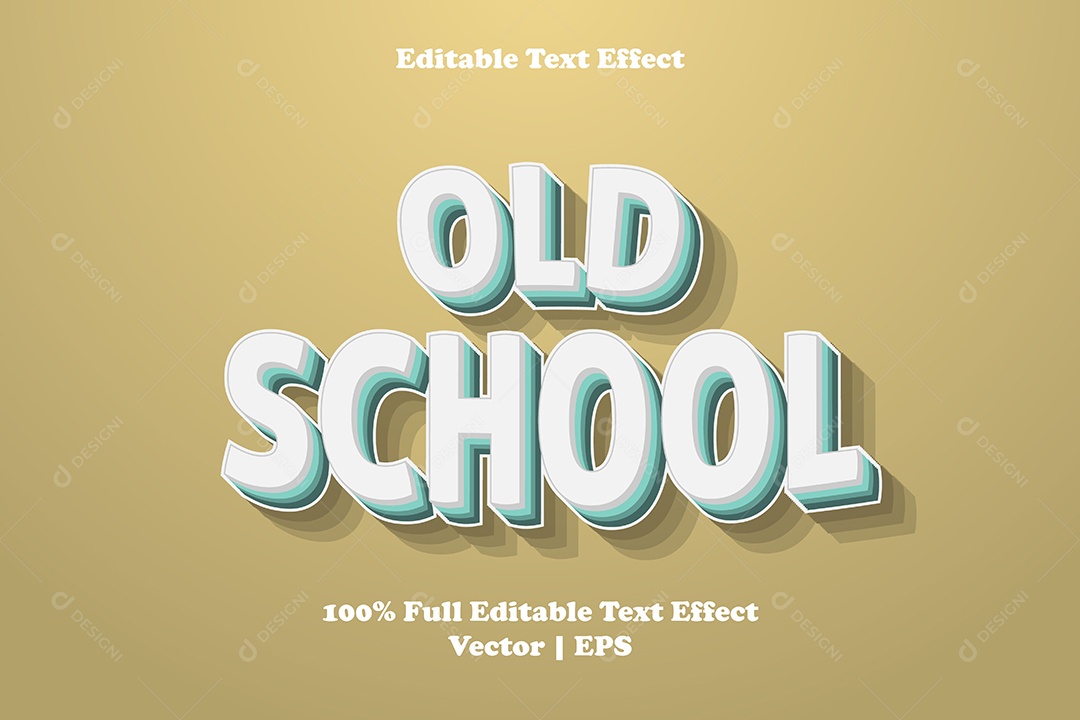 Efeito de Texto Old School Ilustração Vetor EPS Editável