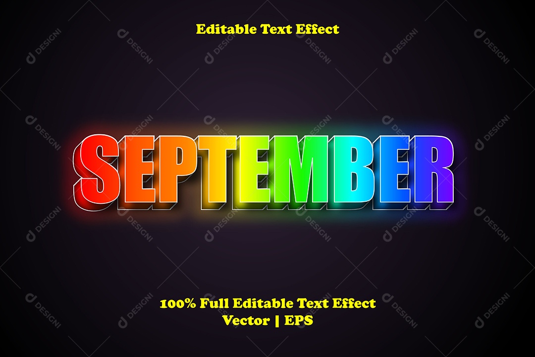 Efeito de Texto September Ilustração Vetor EPS Editável