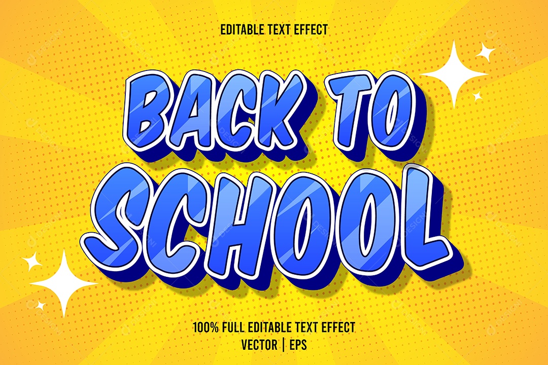 Efeito de Texto Back To School Ilustração Vetor EPS Editável