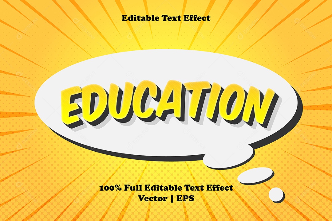 Efeito de Texto Education Ilustração Vetor EPS Editável