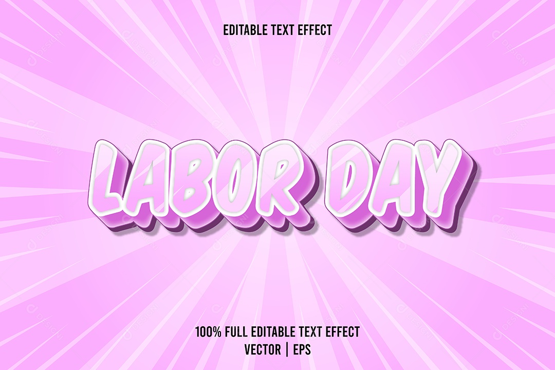 Efeito de Texto Labor Day Ilustração Vetor EPS Editável