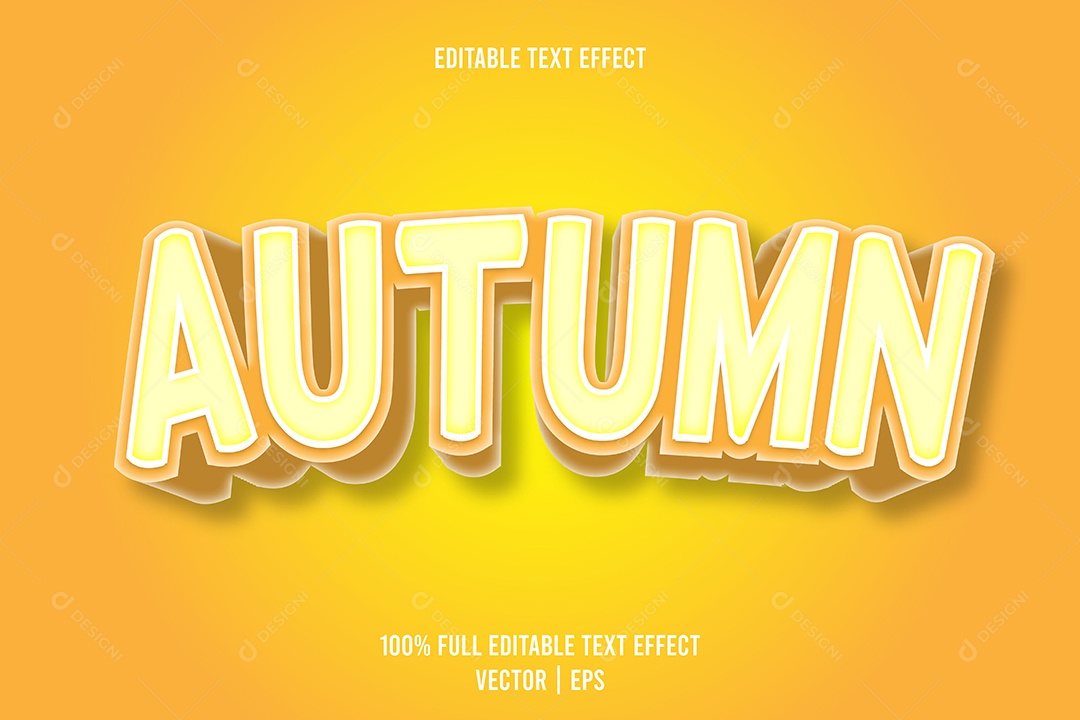 Efeito de Texto Autumn Ilustração Vetor EPS Editável