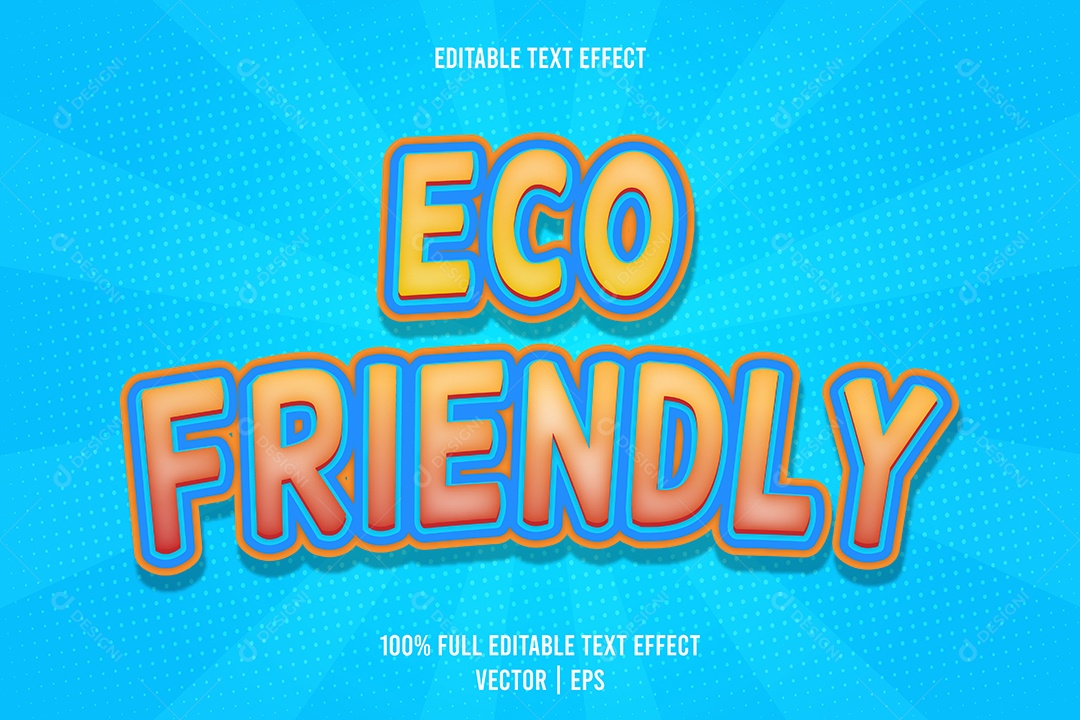 Efeito de Texto Eco Friendly Ilustração Vetor EPS Editável