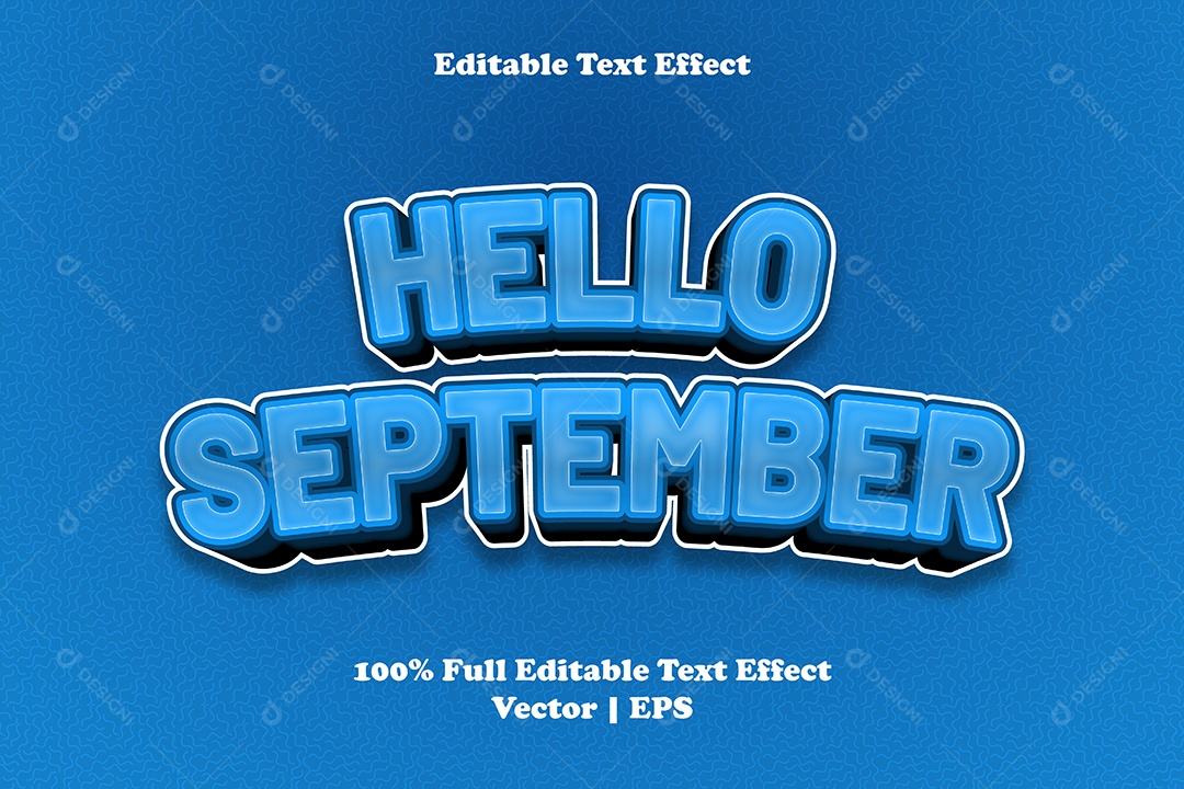 Efeito de Texto Hello September Ilustração Vetor EPS Editável