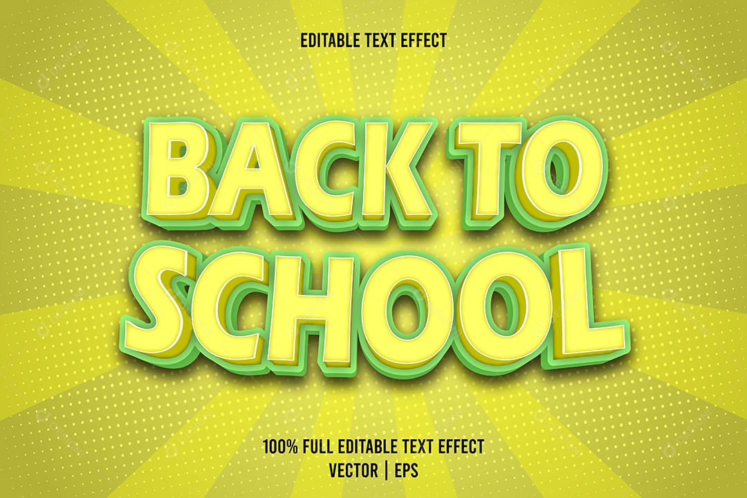 Efeito de Texto Back To School Ilustração Vetor EPS Editável