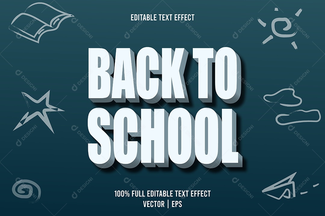 Efeito de Texto Back To School Ilustração Vetor EPS Editável