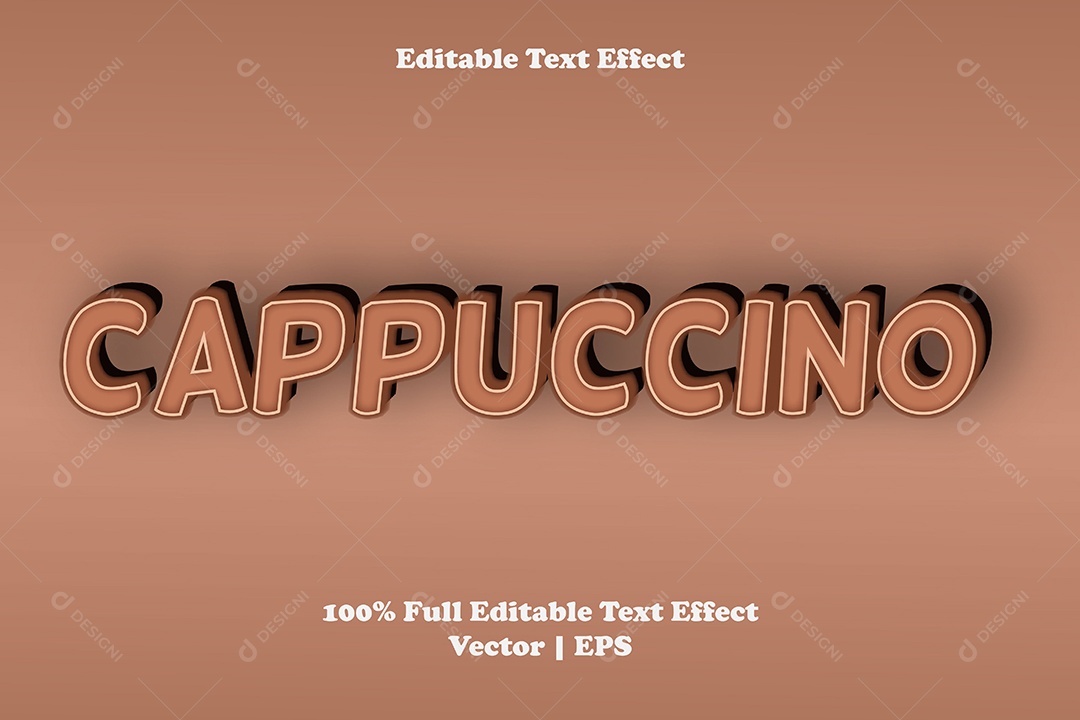 Efeito de Texto Cappuccino Ilustração Vetor EPS Editável