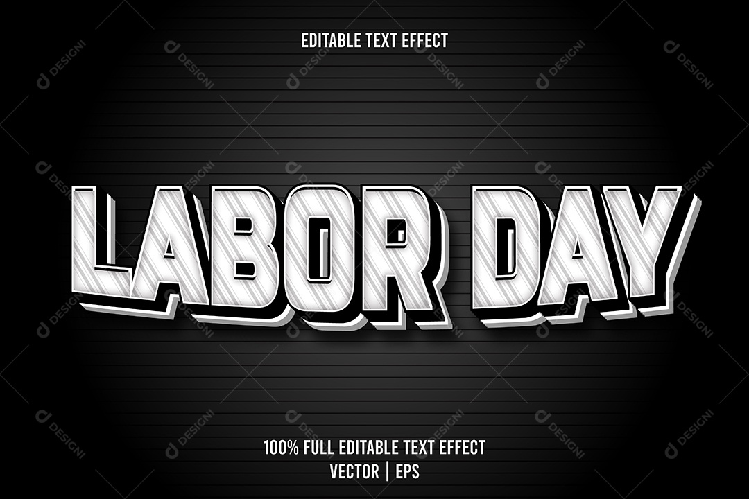 Efeito de Texto Labor Day Ilustração Vetor EPS Editável