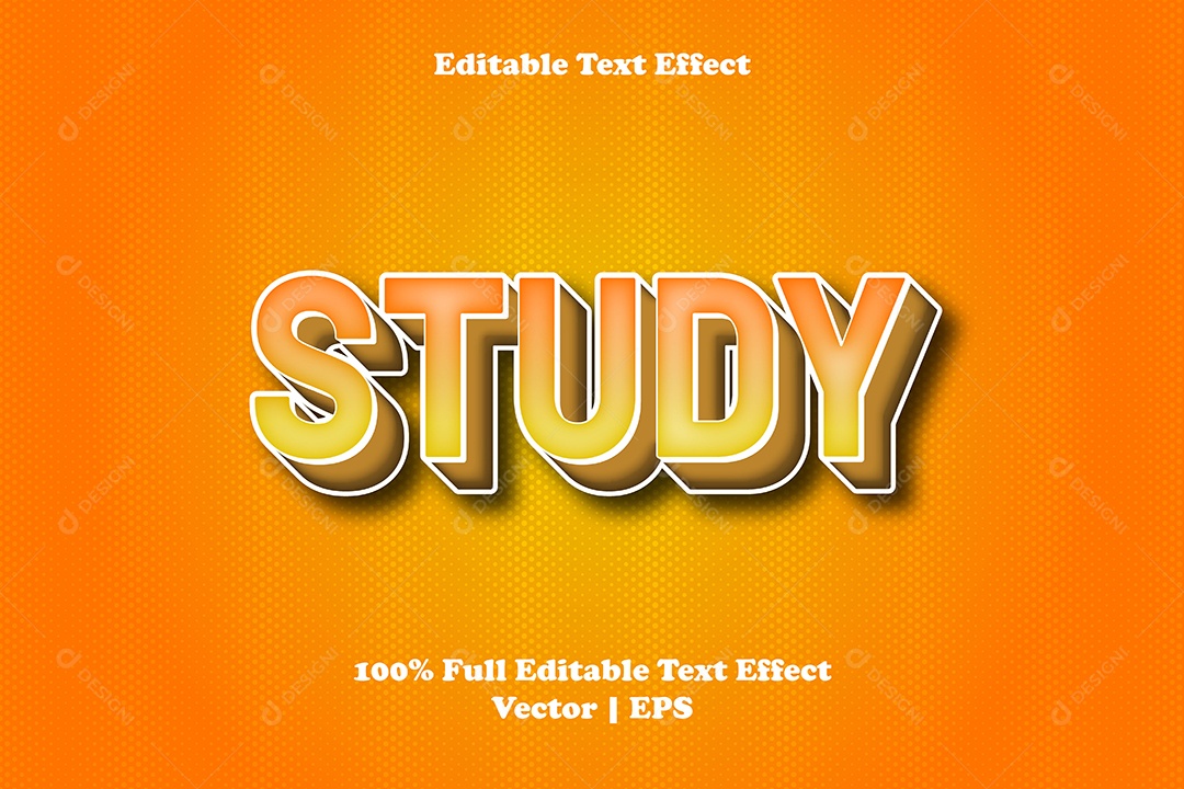 Efeito de Texto Study Ilustração Vetor EPS Editável