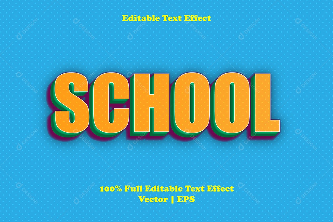 Efeito de Texto School Ilustração Vetor EPS Editável