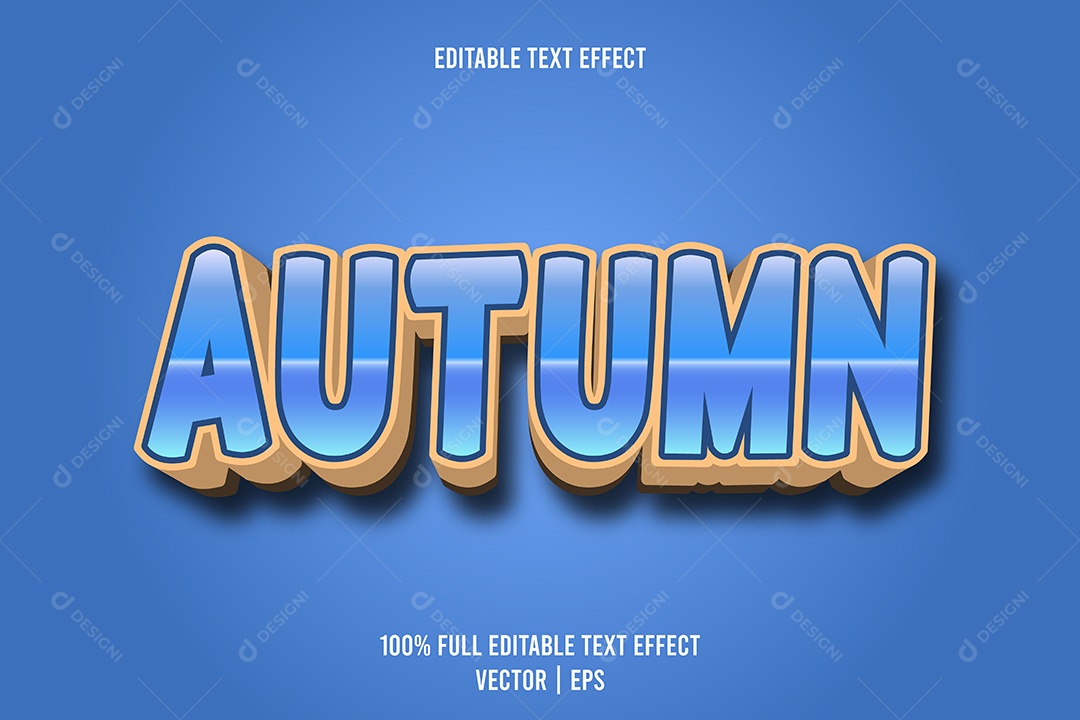 Efeito de Texto Autumn Ilustração Vetor EPS Editável
