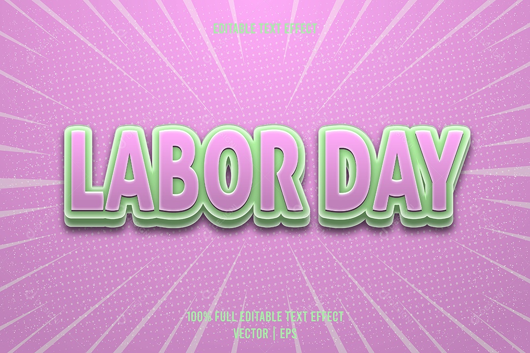 Efeito de Texto Labor Day Ilustração Vetor EPS Editável