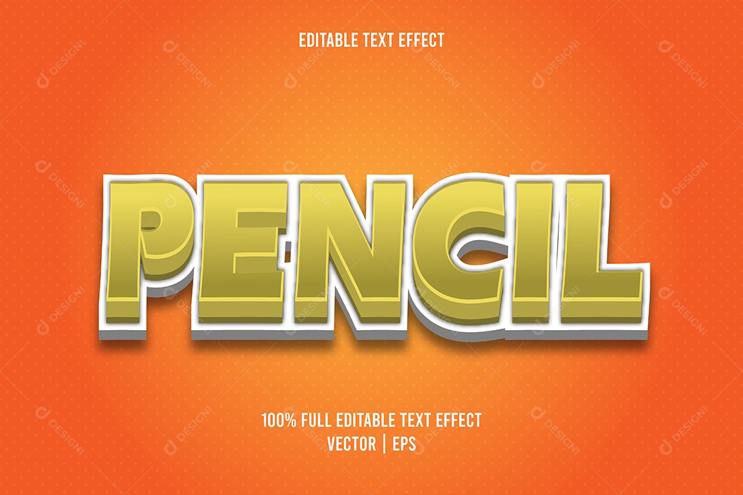 Efeito de Texto Pencil Ilustração Vetor EPS Editável