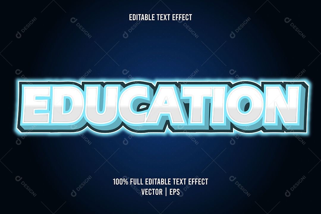 Efeito de Texto Education Ilustração Vetor EPS Editável