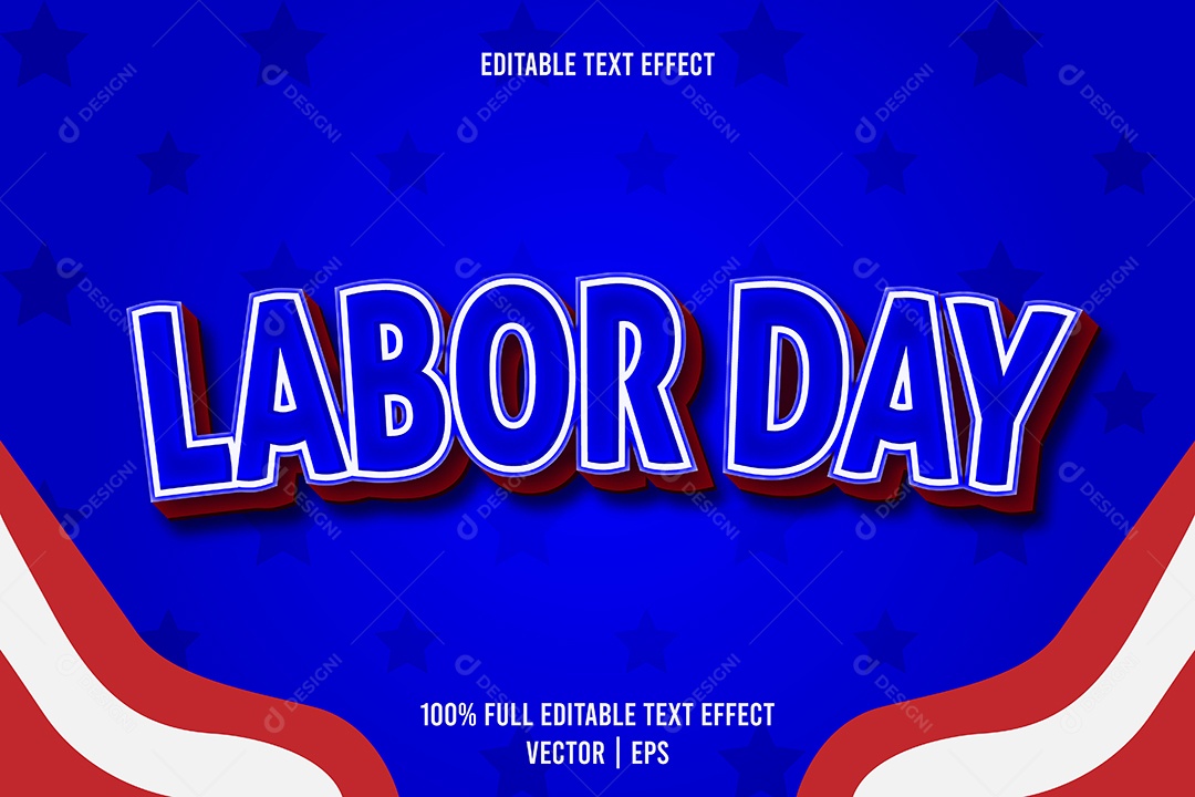 Efeito de Texto Labor Day Ilustração Vetor EPS Editável
