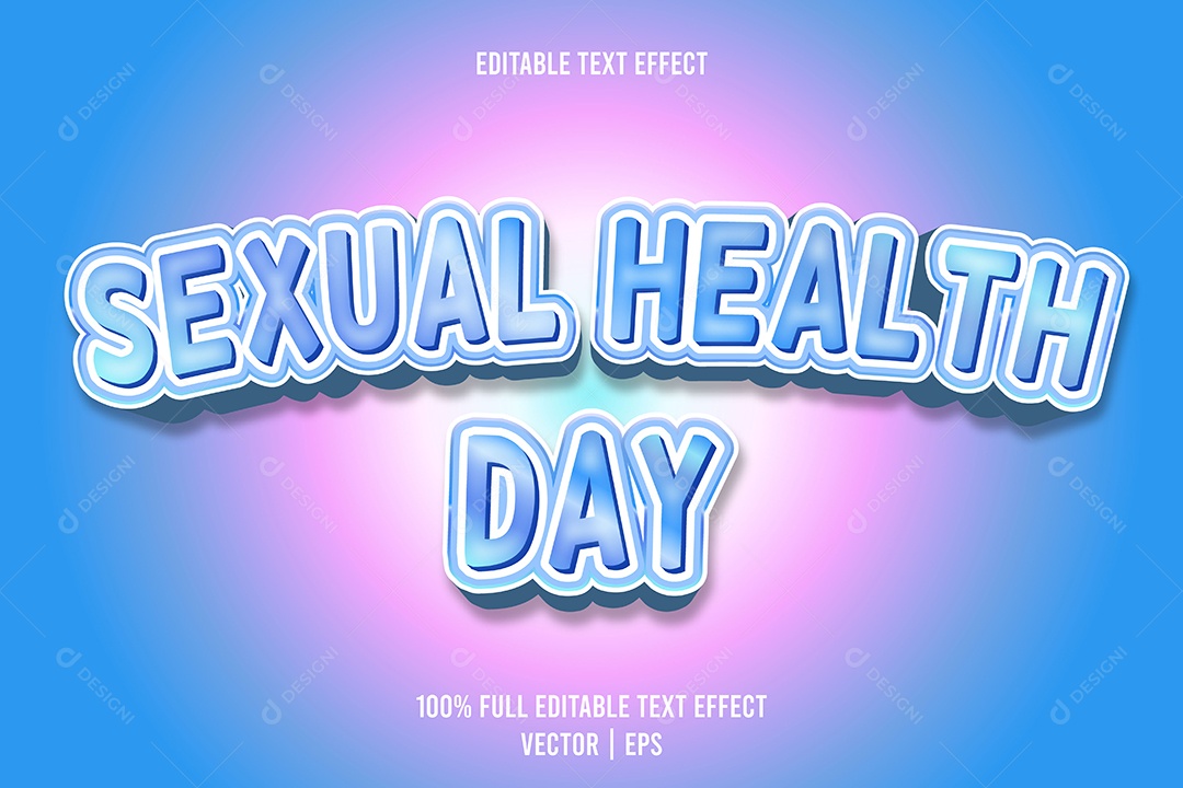 Efeito de Texto Sexual Health Day Ilustração Vetor EPS Editável