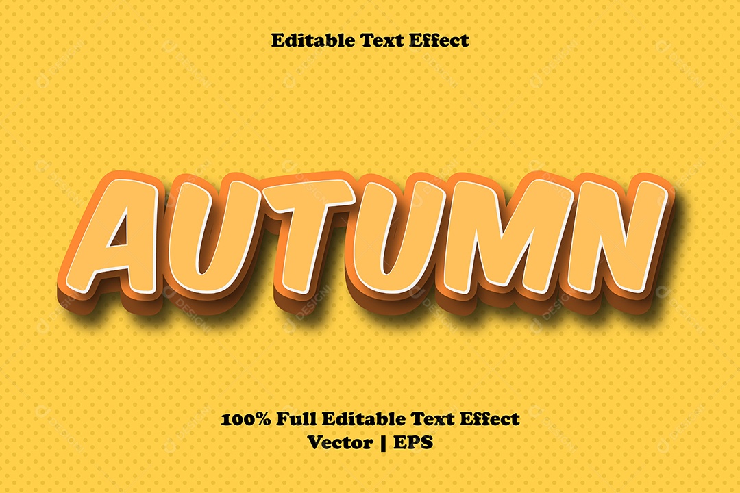 Efeito de Texto Autumn Ilustração Vetor EPS Editável