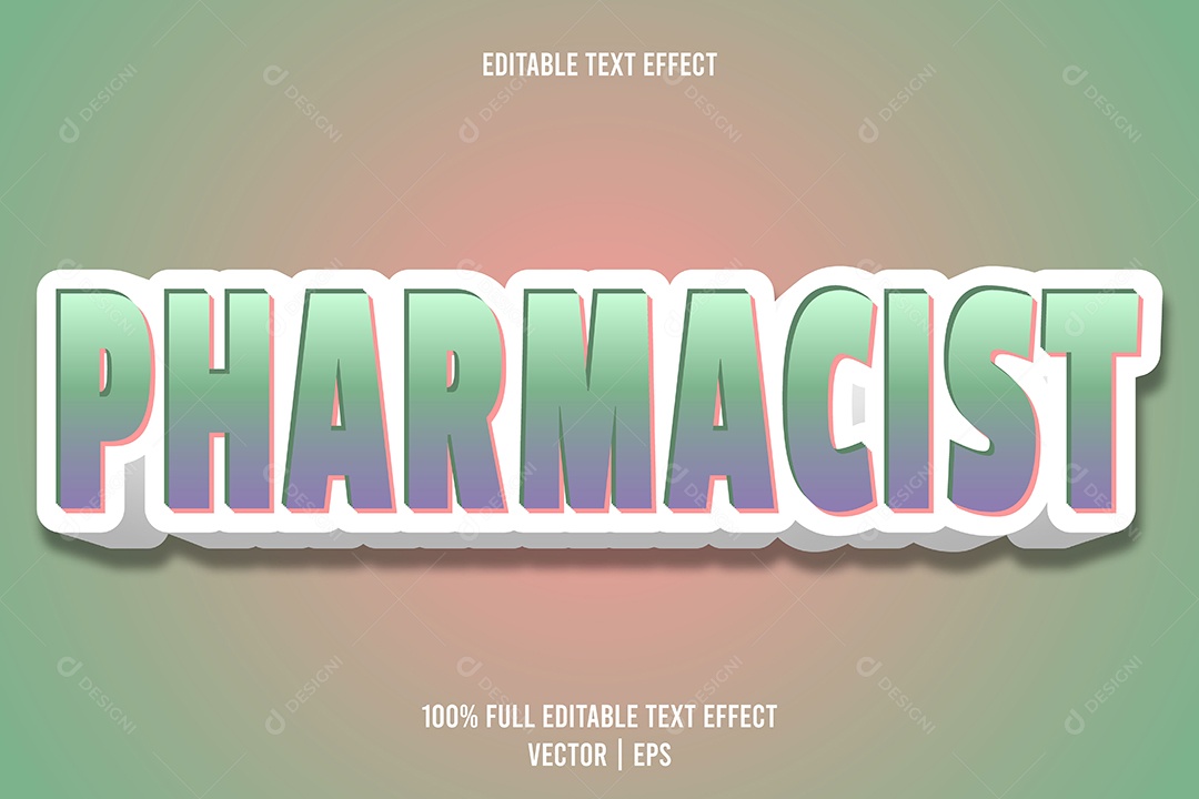 Efeito de Texto Pharmacist Ilustração Vetor EPS Editável