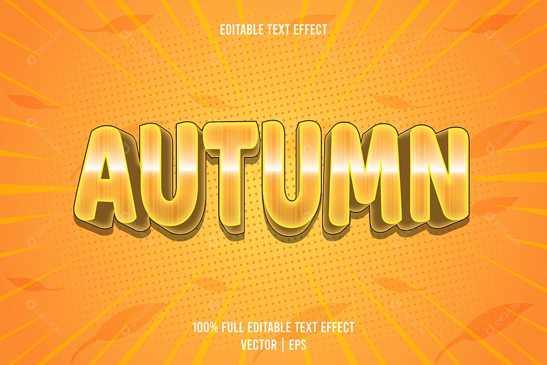 Efeito de Texto Autumn Ilustração Vetor EPS Editável