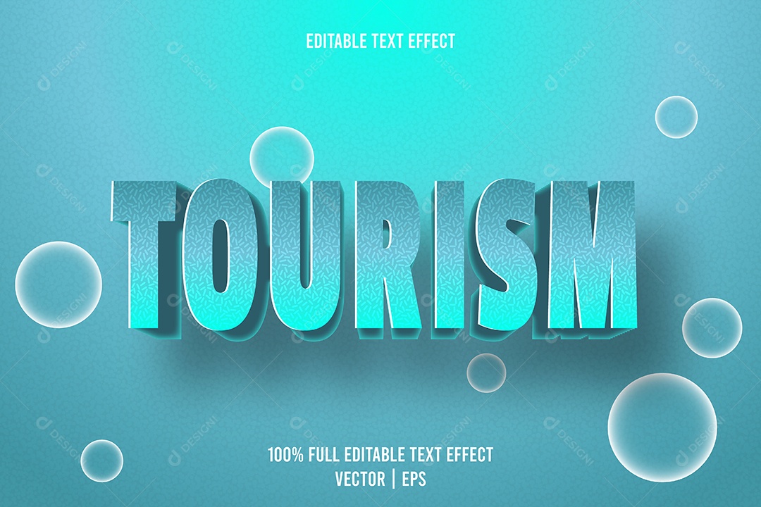 Efeito de Texto Tourism Ilustração Vetor EPS Editável
