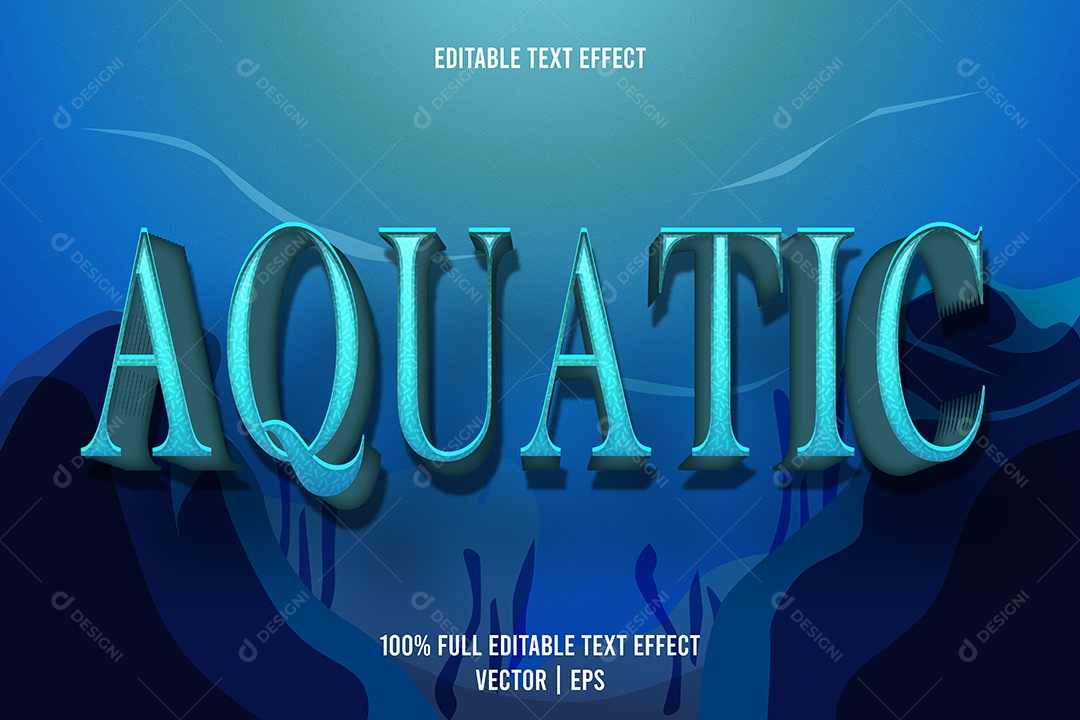 Efeito de Texto Aquatic Ilustração Vetor EPS Editável
