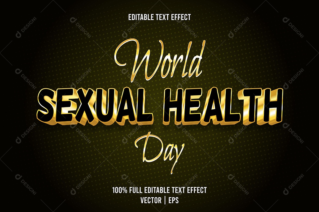 Efeito de Texto World Sexual Health Day Ilustração Vetor EPS Editável