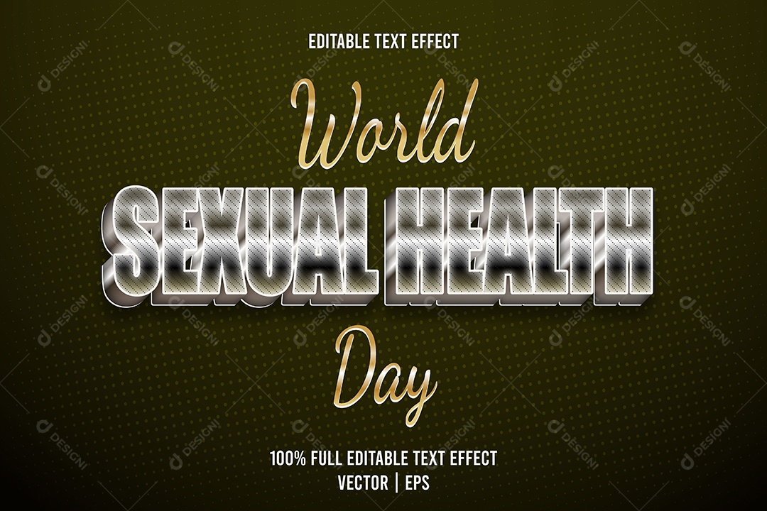 Efeito de Texto World Sexual Health Day Ilustração Vetor EPS Editável