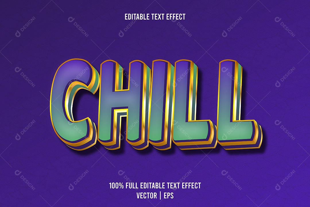 Efeito de Texto Chill Ilustração Vetor EPS Editável