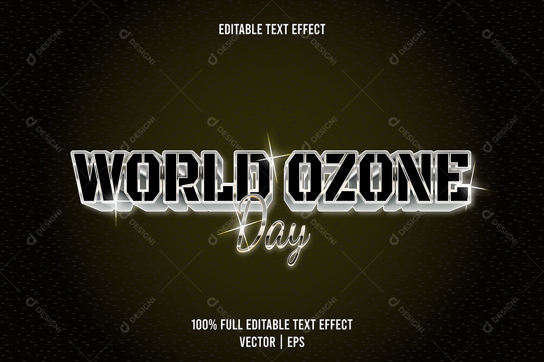 Efeito de Texto World Ozone Day Ilustração Vetor EPS Editável