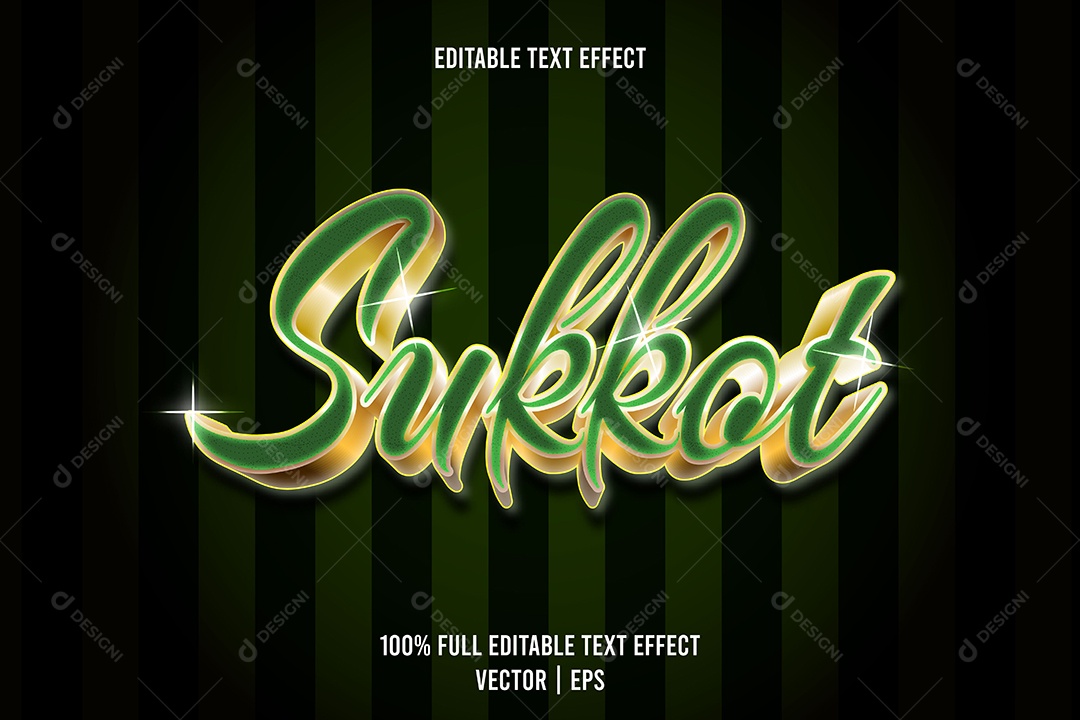 Efeito de Texto Sukkot Ilustração Vetor EPS Editável