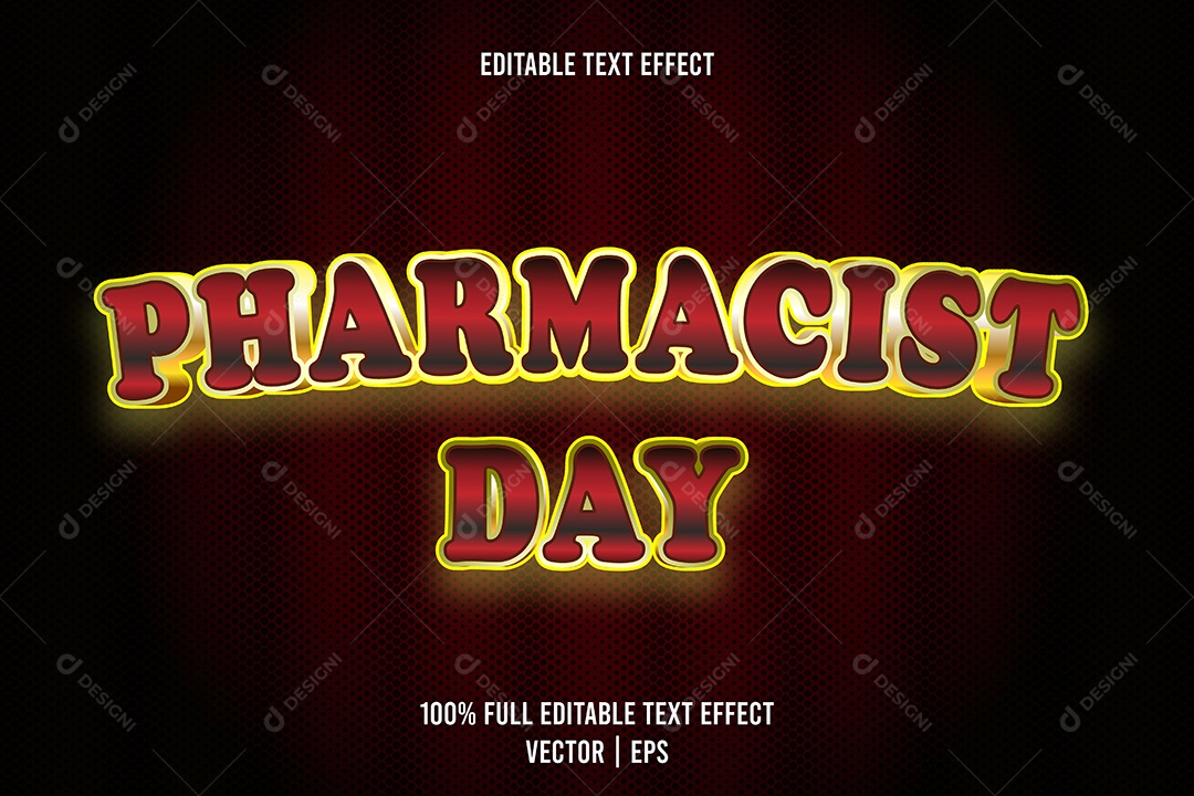 Efeito de Texto Pharmacist Day Ilustração Vetor EPS Editável