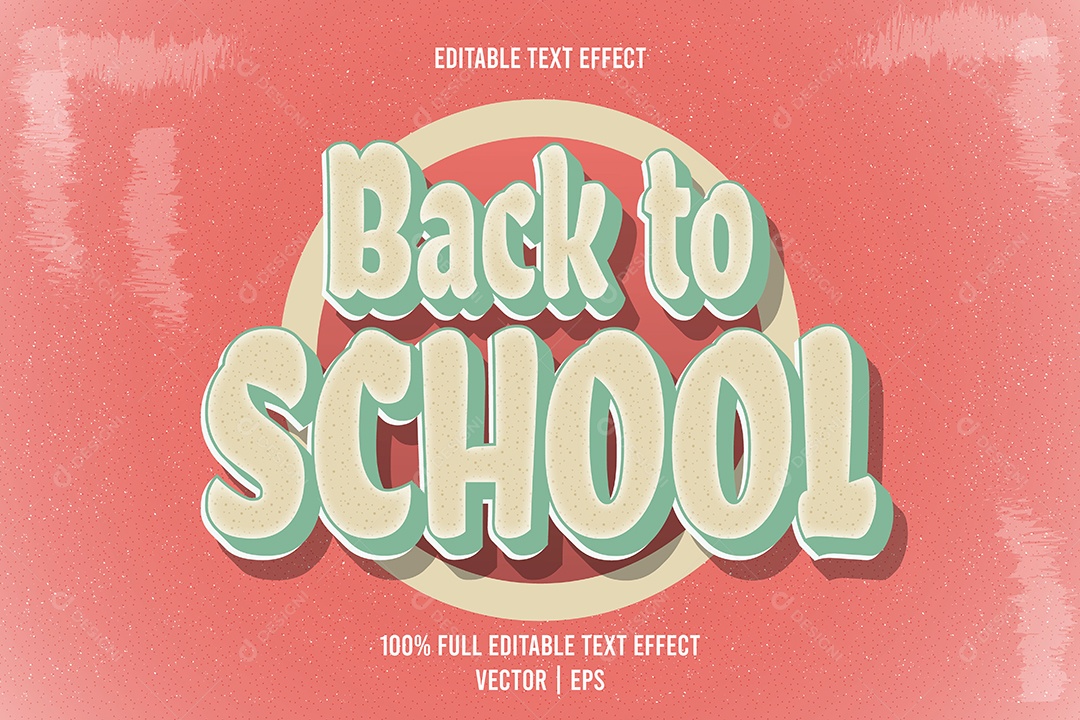 Efeito de Texto Back To School Ilustração Vetor EPS Editável