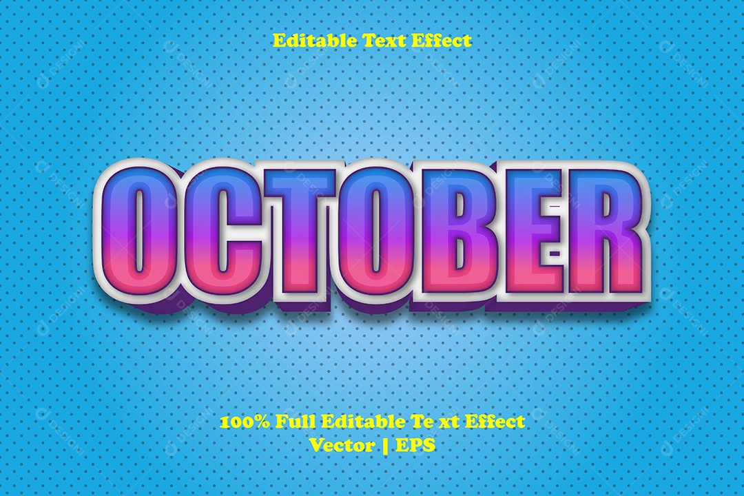 Efeito de Texto October Ilustração Vetor EPS Editável