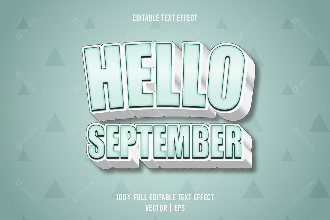 Efeito de Texto Hello September Ilustração Vetor EPS Editável