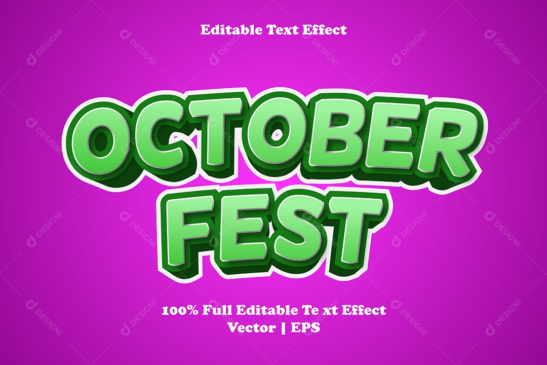 Efeito de Texto October Fest Ilustração Vetor EPS Editável