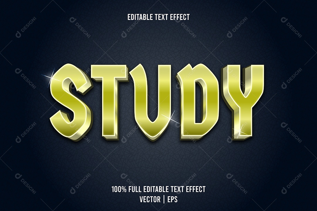 Efeito de Texto Study Ilustração Vetor EPS Editável