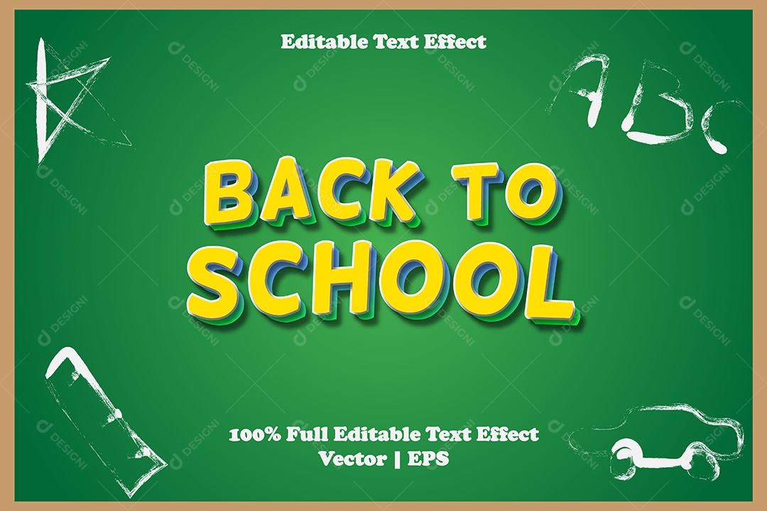 Efeito de Texto Back To School Ilustração Vetor EPS Editável