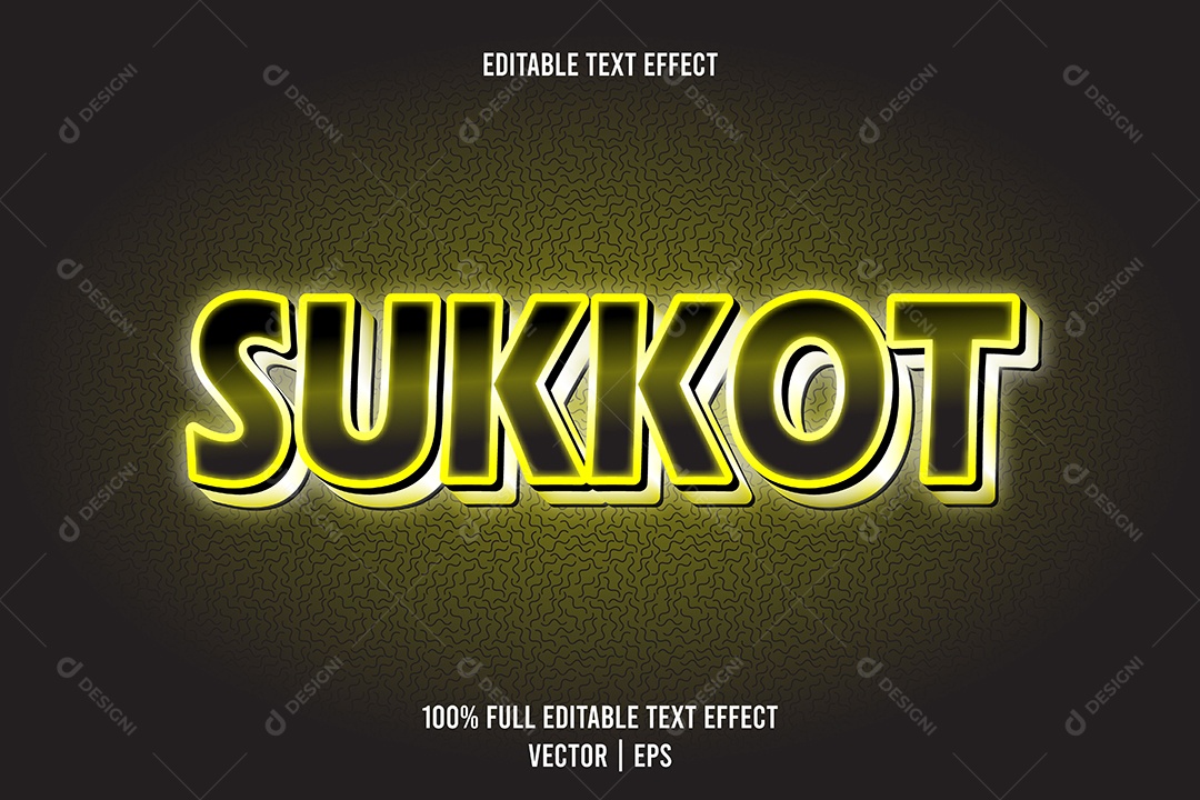 Efeito de Texto Sukkot Ilustração Vetor EPS Editável