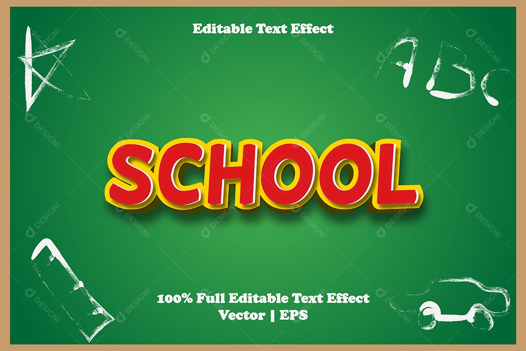Efeito de Texto School Ilustração Vetor EPS Editável