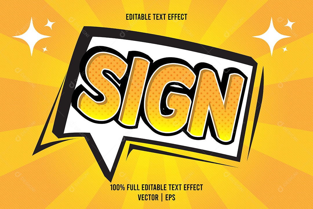 Efeito de Texto Sign Ilustração Vetor EPS Editável [download] - Designi