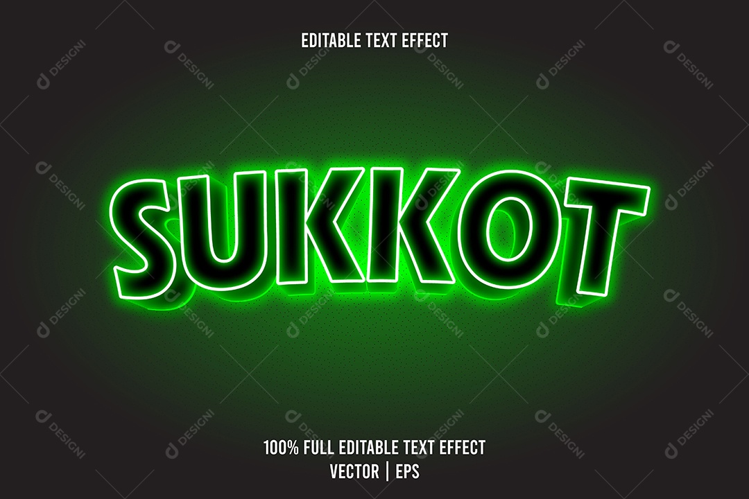 Efeito de Texto Sukkot Ilustração Vetor EPS Editável