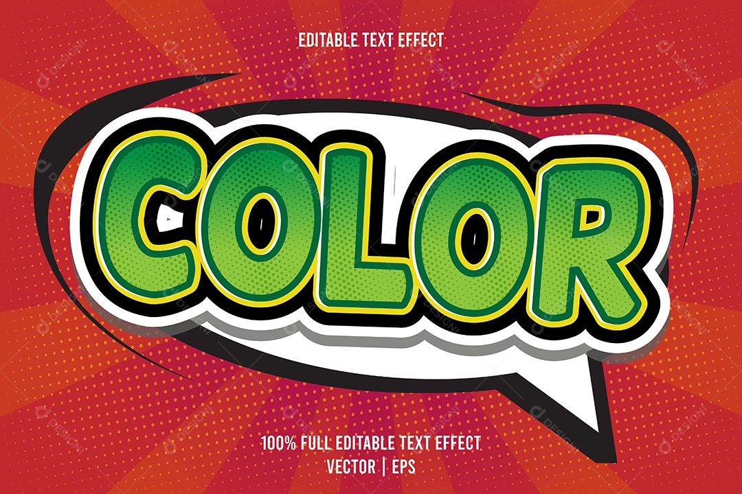 Efeito de Texto Color Ilustração Vetor EPS Editável